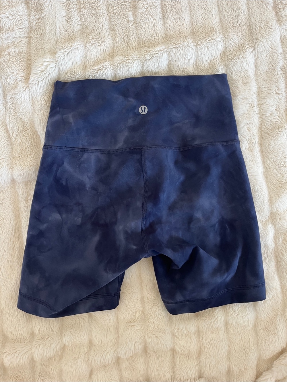 lululemon athletica Navy Tie-Dye High-Rise Bike Shorts